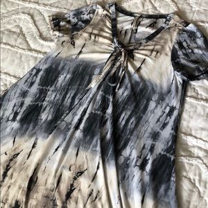 Tie-dye lace up swing dress